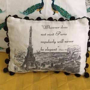Paris Eiffel Tower quote pillow